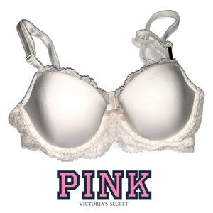 PINK Victoria's Secret White Lace Bra 30C - 7129